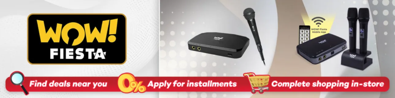 Banner showing wow fiesta at shoppingmall,