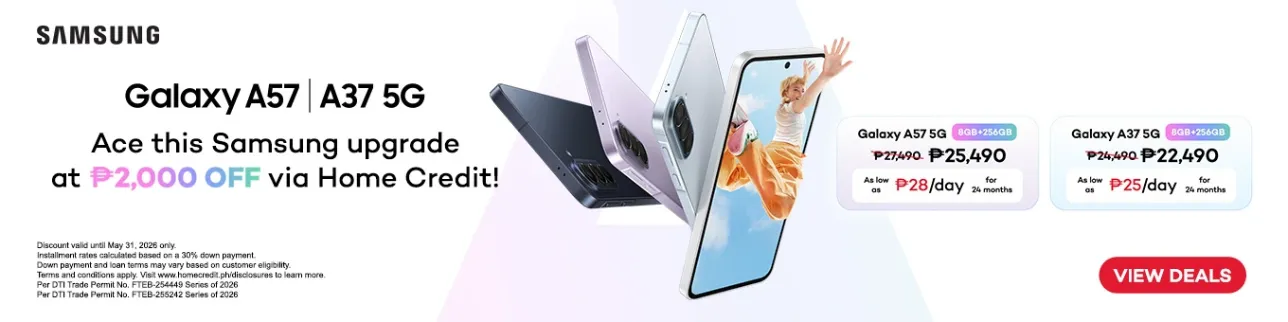 Banner showing Samsung Galaxy A37 and A57 at 2000 off at shoppingmall.