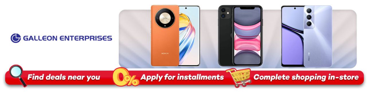 Banner showing Galleon Enterprise mobile collection at shoppingmall.