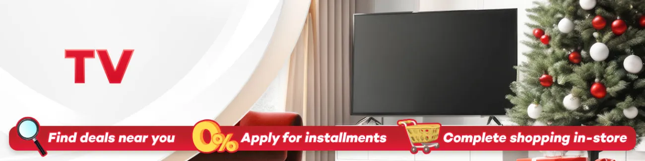 Banner showing TV category at shoppingmall.