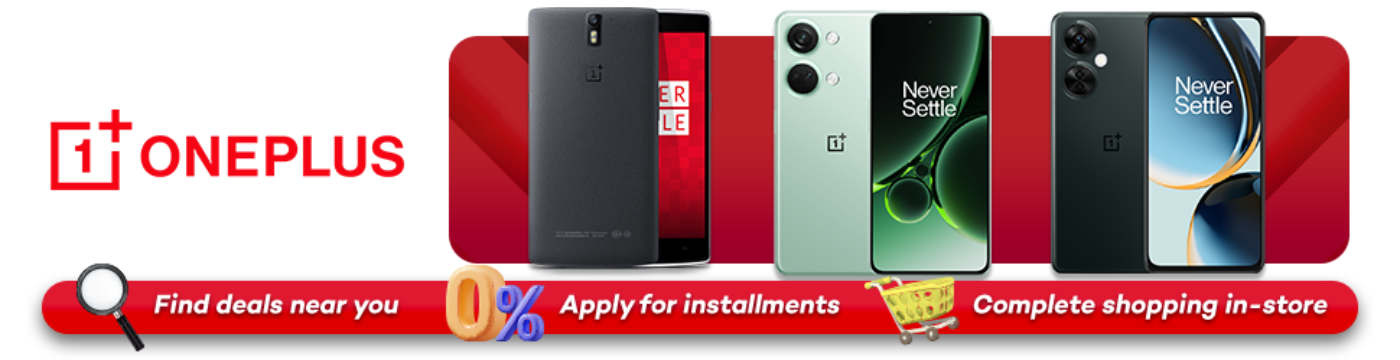 Banner featuring OnePlus Nord phones available via homecredit