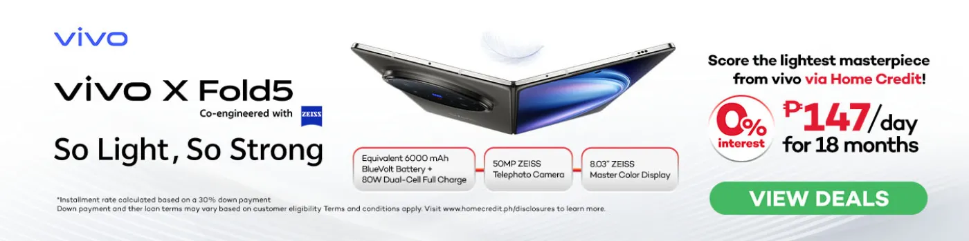Banner showing Vivo X fold 5 at shoppingmall.
