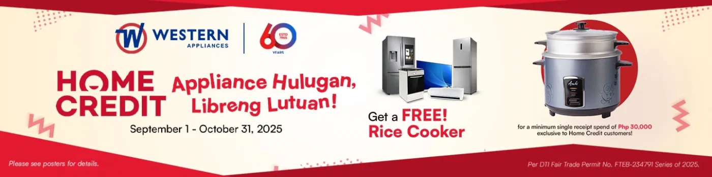 Banner showing Western Appliances Appliance hulugan libreng lutuan promo