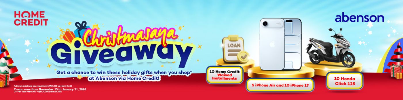 banner showing abenson christmasaya promo at shoppingmall