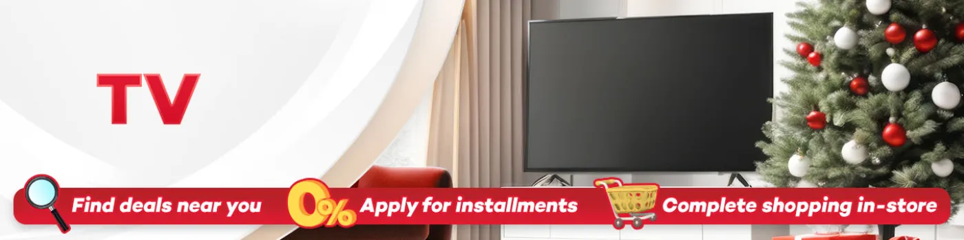 Banner showing TV category at shoppingmall.