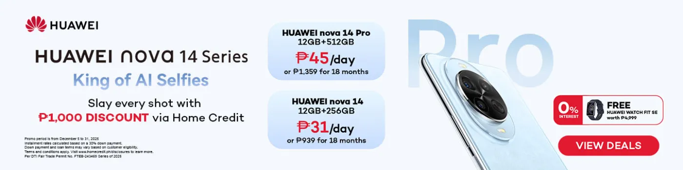 banner showing Huawei Nova 14 Series