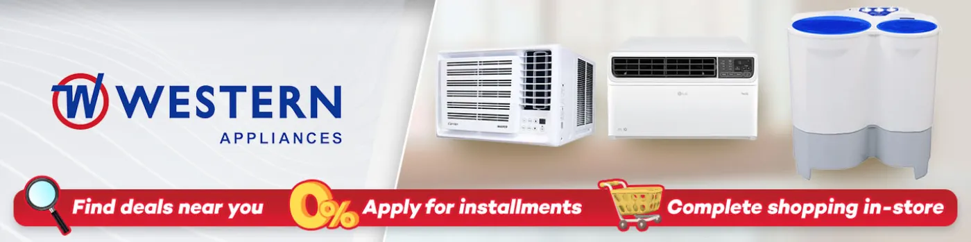 Banner showing Western Appliances Available at shoppingmall.