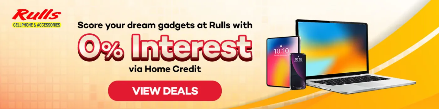 Banner showing 0% interest collection at Rulls via Home Credit