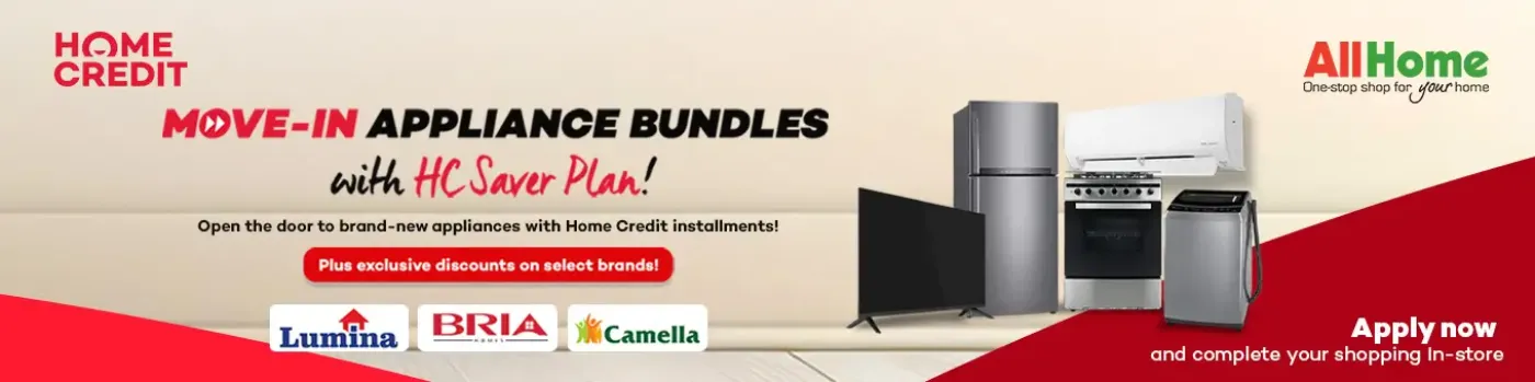 Banner for AllHome's Move-In Appliance Bundles with HC Saver
