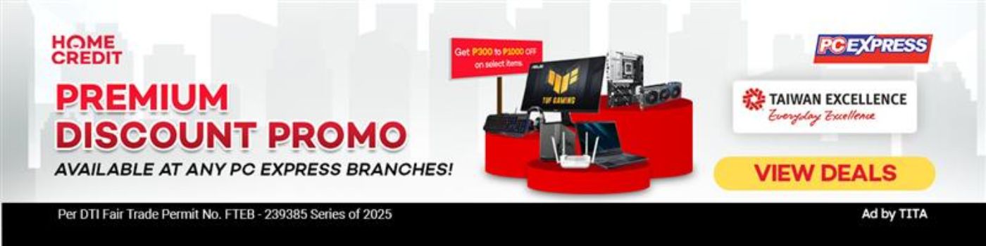 Banner showing PC Express taiwan excellence promo.